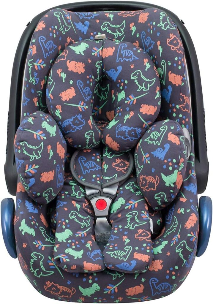 JYOKO Kids Baby car seat Cover Liner Made Cotton Compatible with Maxi COSI Cabriofix and gr 0 (Happy Dino) JYOKO Kids Baby car seat Cover Liner Made Cotton Compatible with Maxi COSI Cabriofix and gr 0 (Happy Dino)