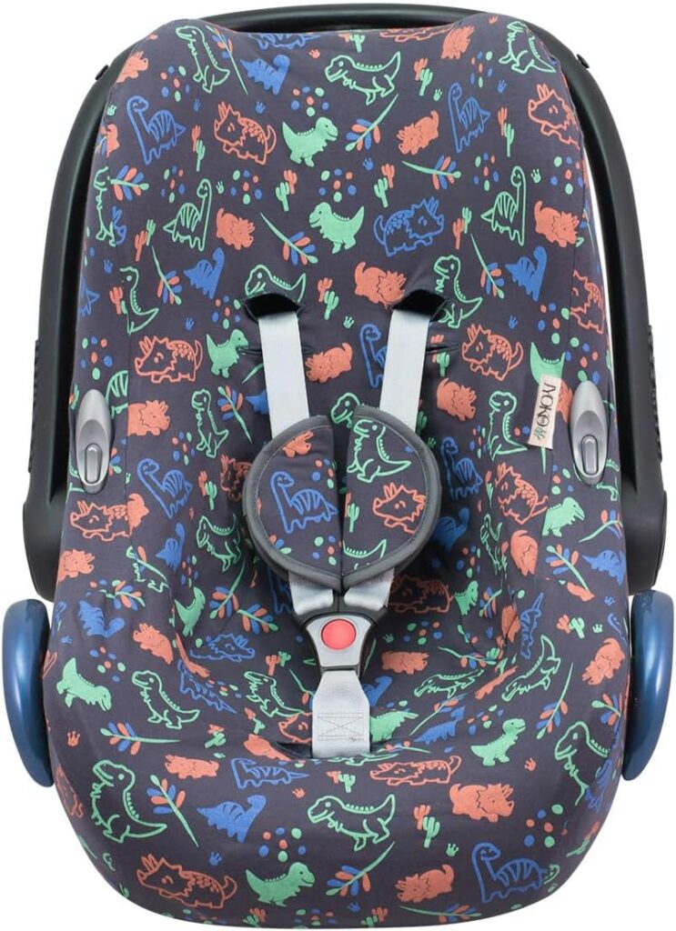 JYOKO Kids Baby car seat Cover Liner Made Cotton Compatible with Maxi COSI Cabriofix and gr 0 (Happy Dino) JYOKO Kids Baby car seat Cover Liner Made Cotton Compatible with Maxi COSI Cabriofix and gr 0 (Happy Dino)