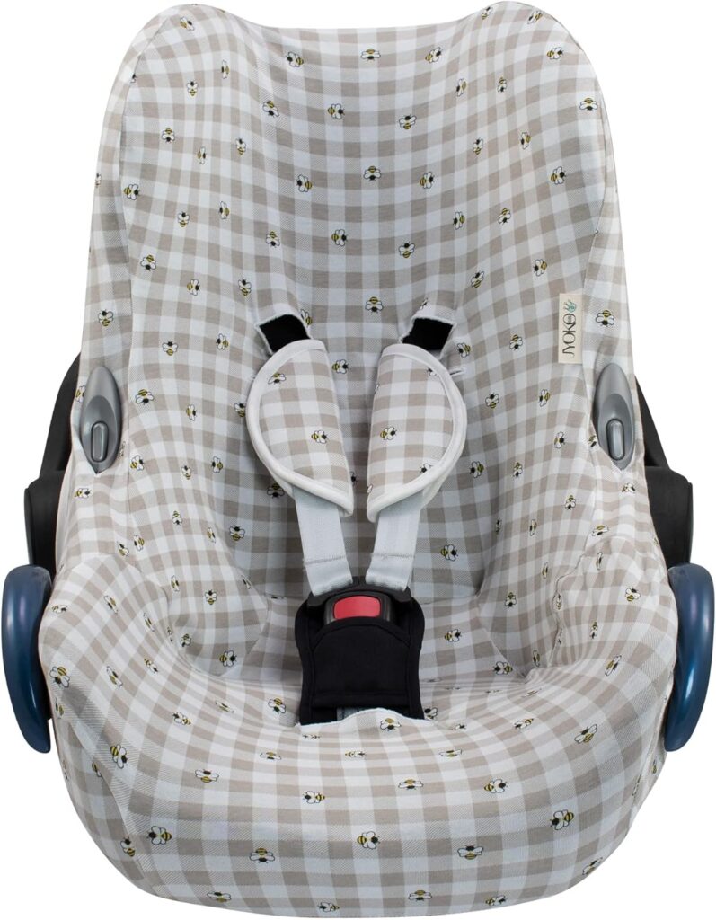 JYOKO Kids Baby car seat Cover Liner Made Cotton Compatible with Maxi COSI Cabriofix and gr 0 (Picnic Vichy)