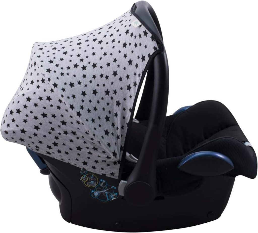 JYOKO Kids Canopy Hood Compatible with Maxi COSI Cabriofix Black Star