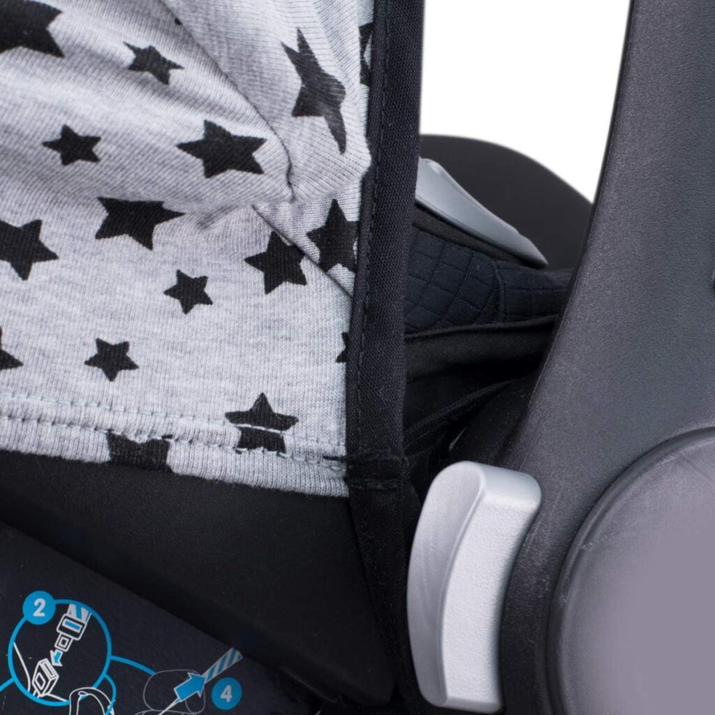 JYOKO Kids Canopy Hood Compatible with Maxi COSI Cabriofix Black Star