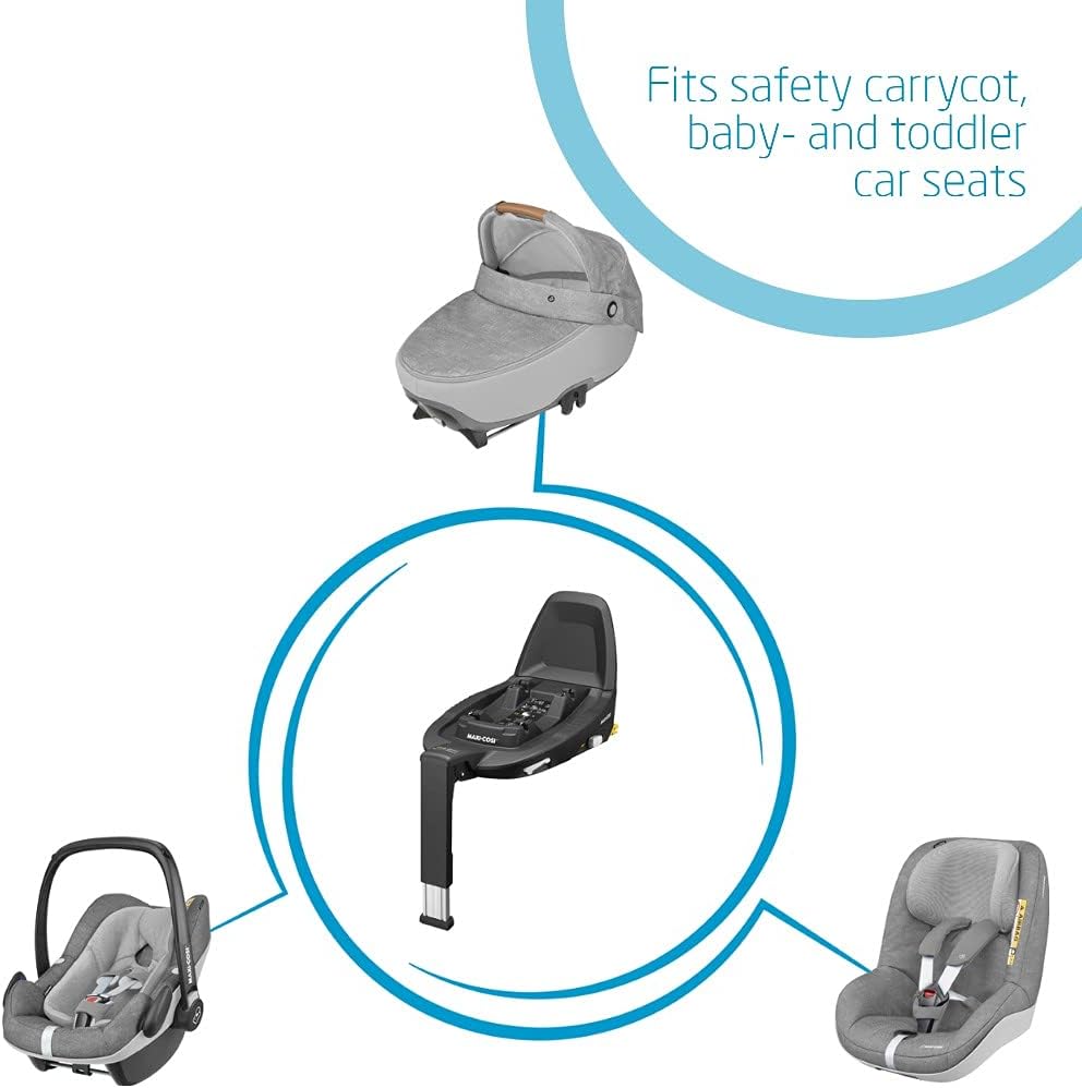 Maxi-Cosi FamilyFix3 ISOFIX Base, Fits Car Seats Tinca, Rock, Coral, Pebble Plus, Pebble Pro, Pearl Smart i-Size and Pearl Pro2 i-Size, from Birth up to 4 Years, 40-105 cm, 0-18 kg