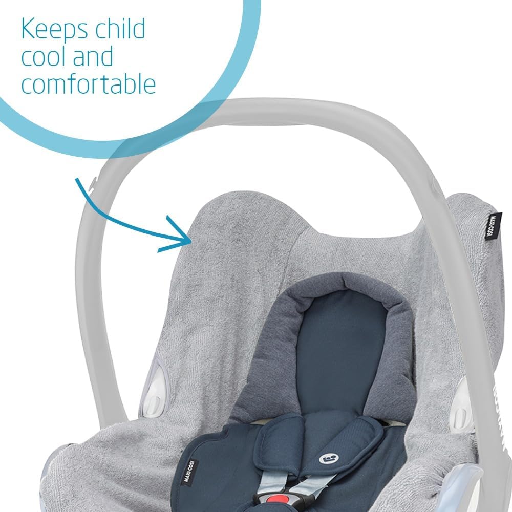 PUMA Maxi-Cosi CabrioFix Baby Car Seat Cover, Car Seat Protector, Breathable Summer Cover for Toddler Car seat, Keeps Car Seat Clean and Intact, 100% Cotton, Fresh Grey (light grey)