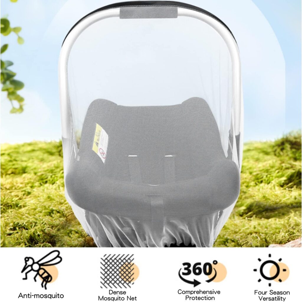 Universal Baby Car Seats Mosquito Net Travel Carrier Insect Mesh Net Portable Netting Cover Infant Car Seat Net with Ultra Fine Mesh Elastic Band for Maxi COSI Cabriofix Cybex Silver Cross and More Universal Baby Car Seats Mosquito Net Travel Carrier Insect Mesh Net Portable Netting Cover Infant Car Seat Net with Ultra Fine Mesh Elastic Band for Maxi COSI Cabriofix Cybex Silver Cross and More